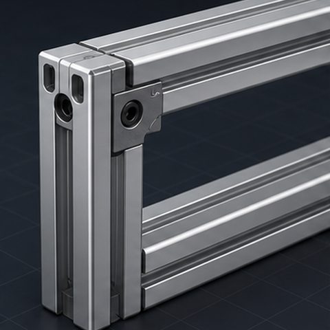 Detail einer Aluminiumprofil-Verbindung